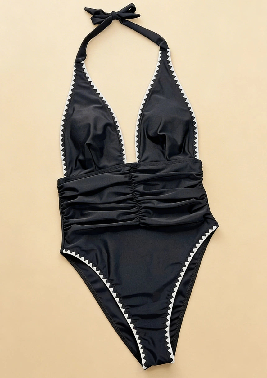 Stylowy monokini z wiązaniem na szyi
