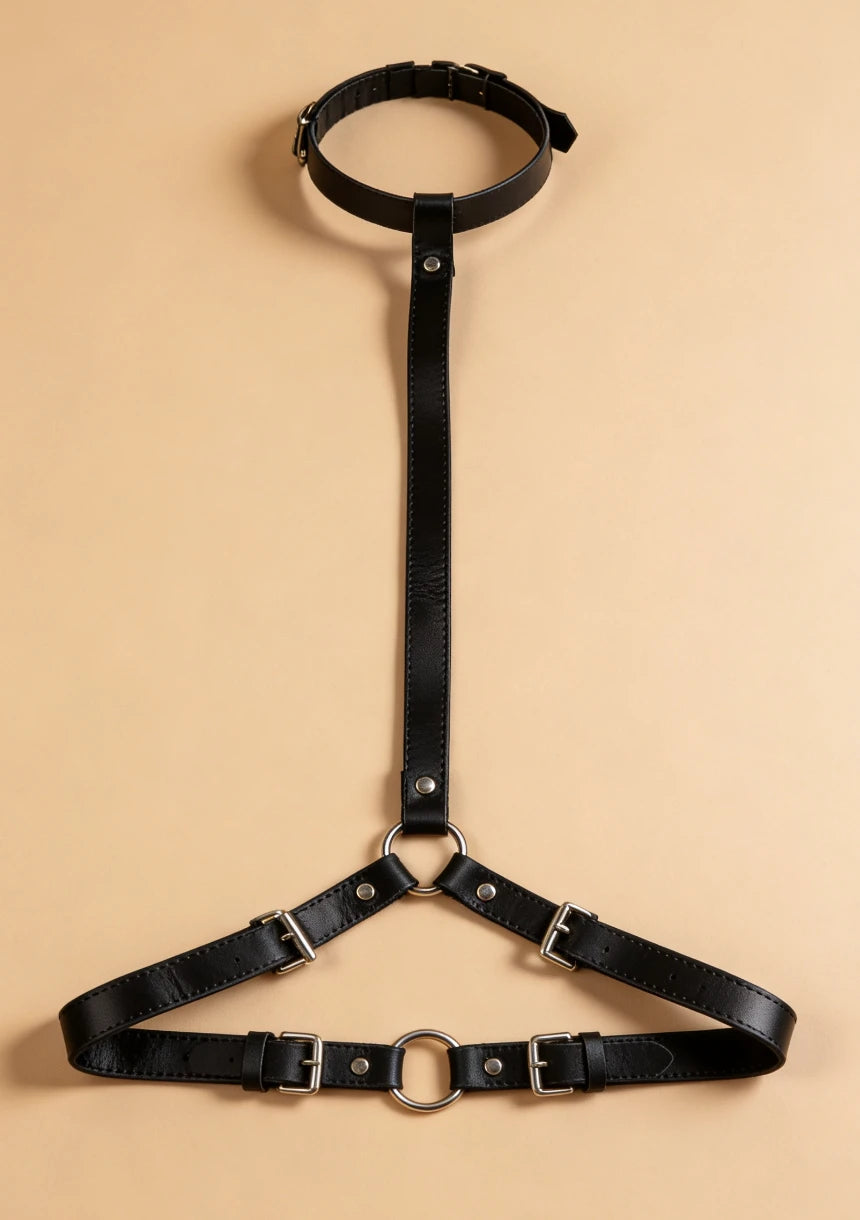 Harness na talię z ozdobnymi pierścieniami
