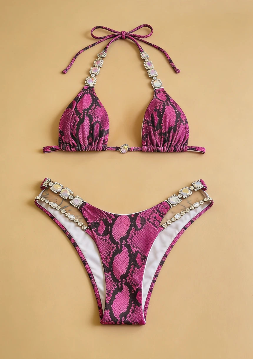 Bikini w wężowy wzór