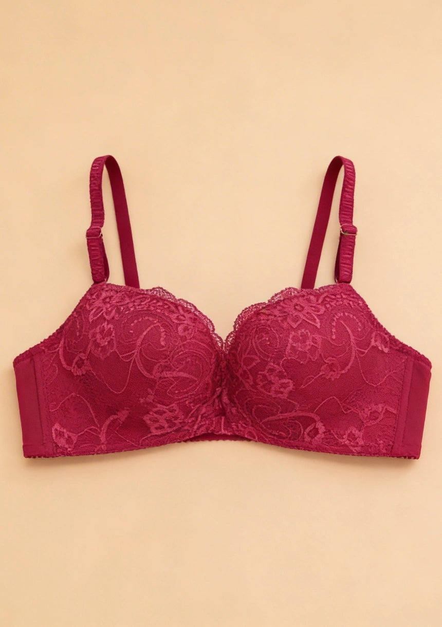 Biustonosz push up z koronki z zapięciem z przodu