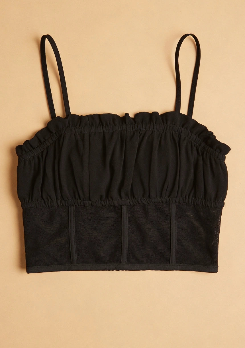 Biustonosz bralette z siatką pod biustem