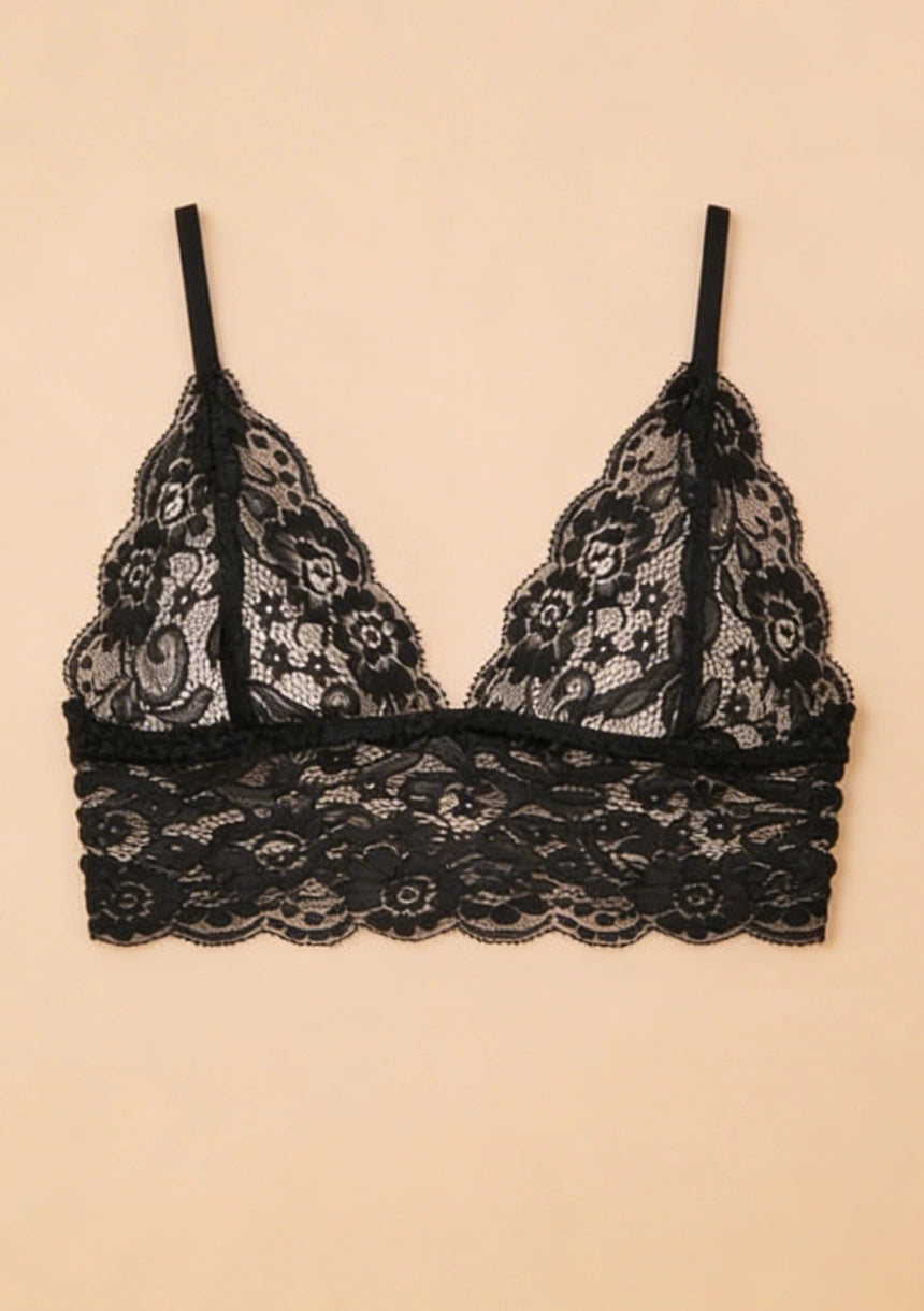 Biustonosz koronkowy bralette prześwitujący