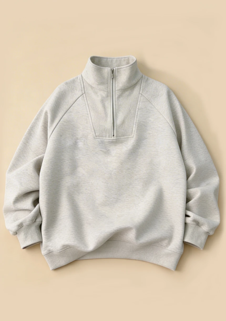 Luźna bluza oversize z zapięciem na zamek