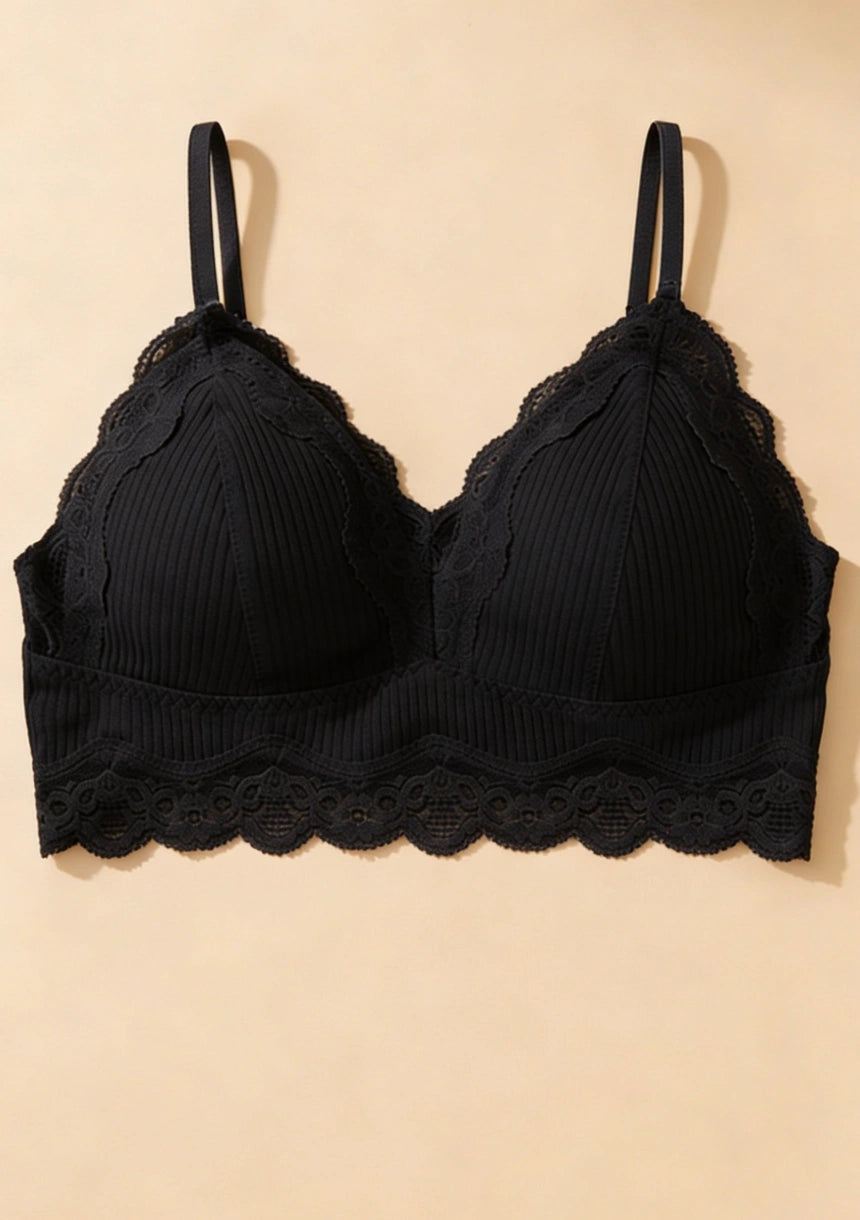 Biustonosz bralette prążkowany materiał