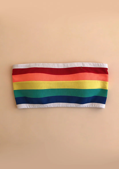 Biustonosz bandeau tęczowy