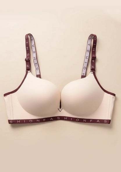 Biustonosz push-up z kontrastową lamówką
