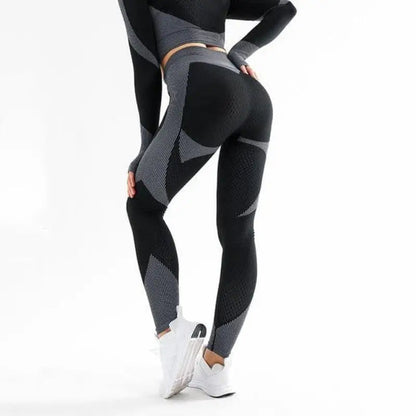 Ciemnoszary Legginsy sportowe z efektem push-up