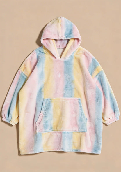 Puchata kocobluza oversize z kapturem i kieszonką