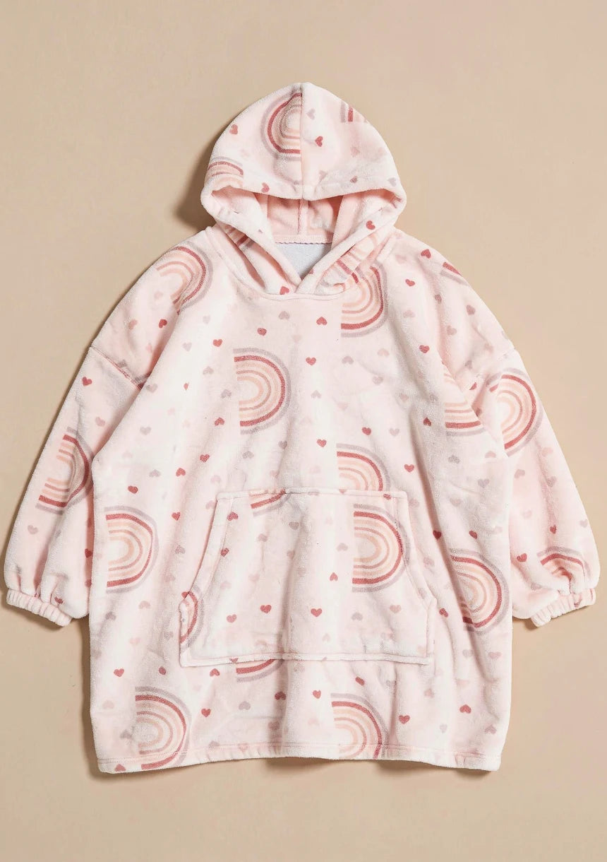 Puchata kocobluza oversize z kapturem i kieszonką