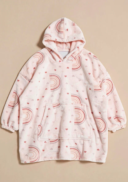 Puchata kocobluza oversize z kapturem i kieszonką