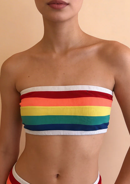 Biustonosz bandeau tęczowy