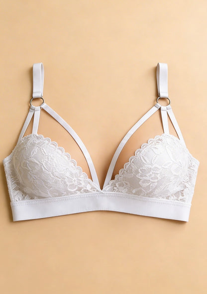 Biustonosz koronkowy bralette prześwitujący