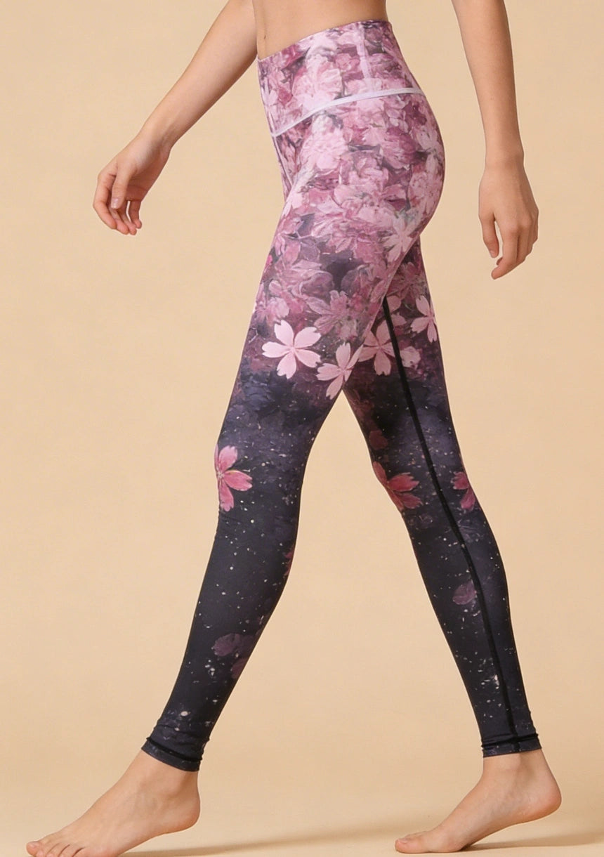 Legginsy sportowe kwiatowy wzór