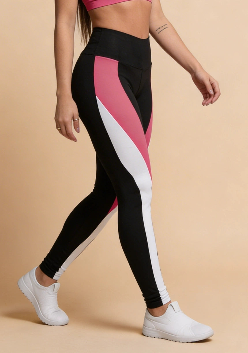 Legginsy sportowe kolorowe paski