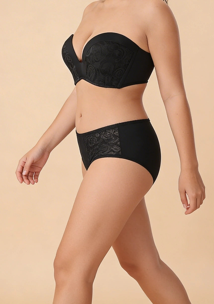 Biustonosz bez ramiączek z obniżonym mostkiem