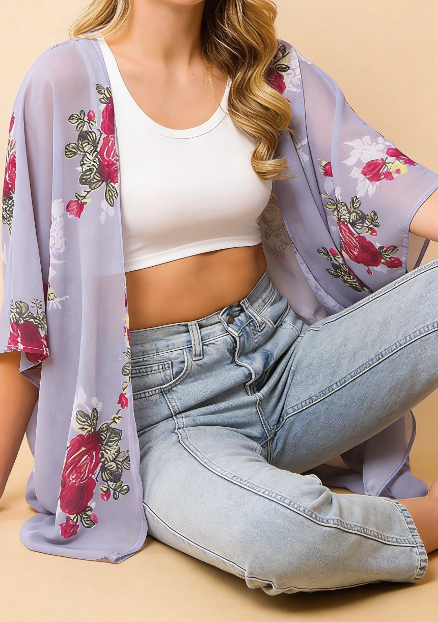 Kolorowe kimono plażowe