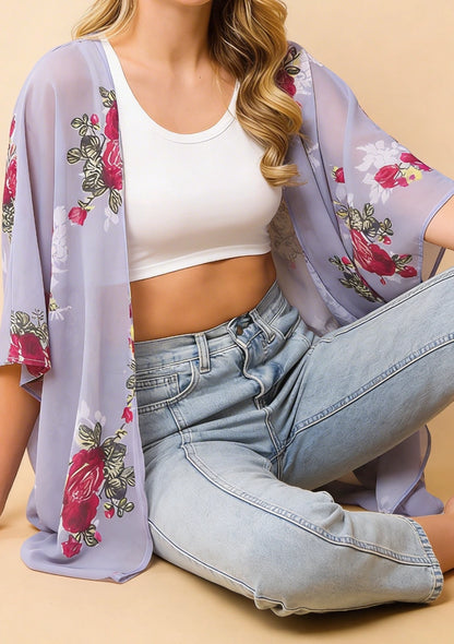 Kolorowe kimono plażowe