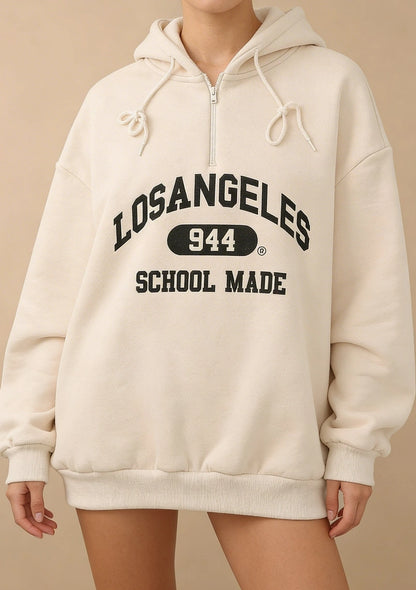 Luźna bluza oversize z napisem Los Angeles