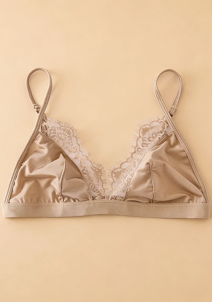 Biustonosz koronkowy bralette z satyny