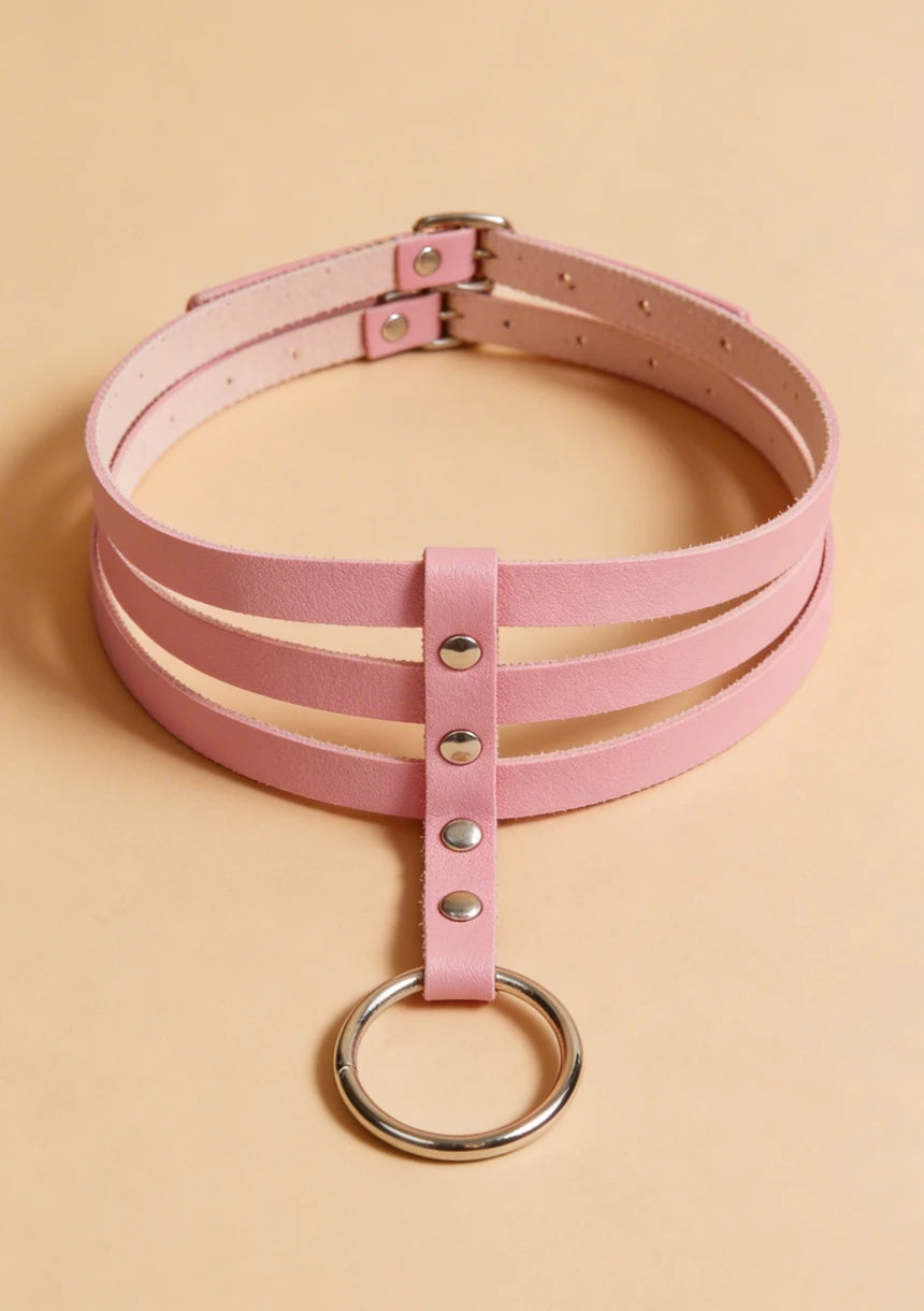 Choker harness z centralnym pierścieniem