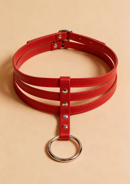 Choker harness z centralnym pierścieniem