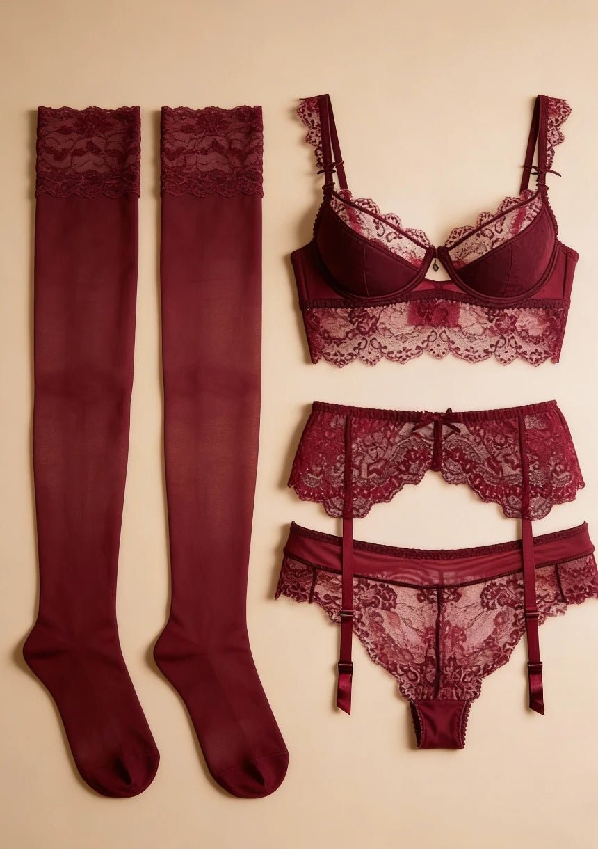 Komplet bielizny koronkowej z biustonoszem bralette