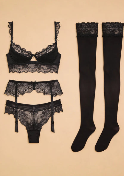 Komplet bielizny koronkowej z biustonoszem bralette