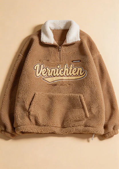 Puchata bluza oversize z wysoką stójką