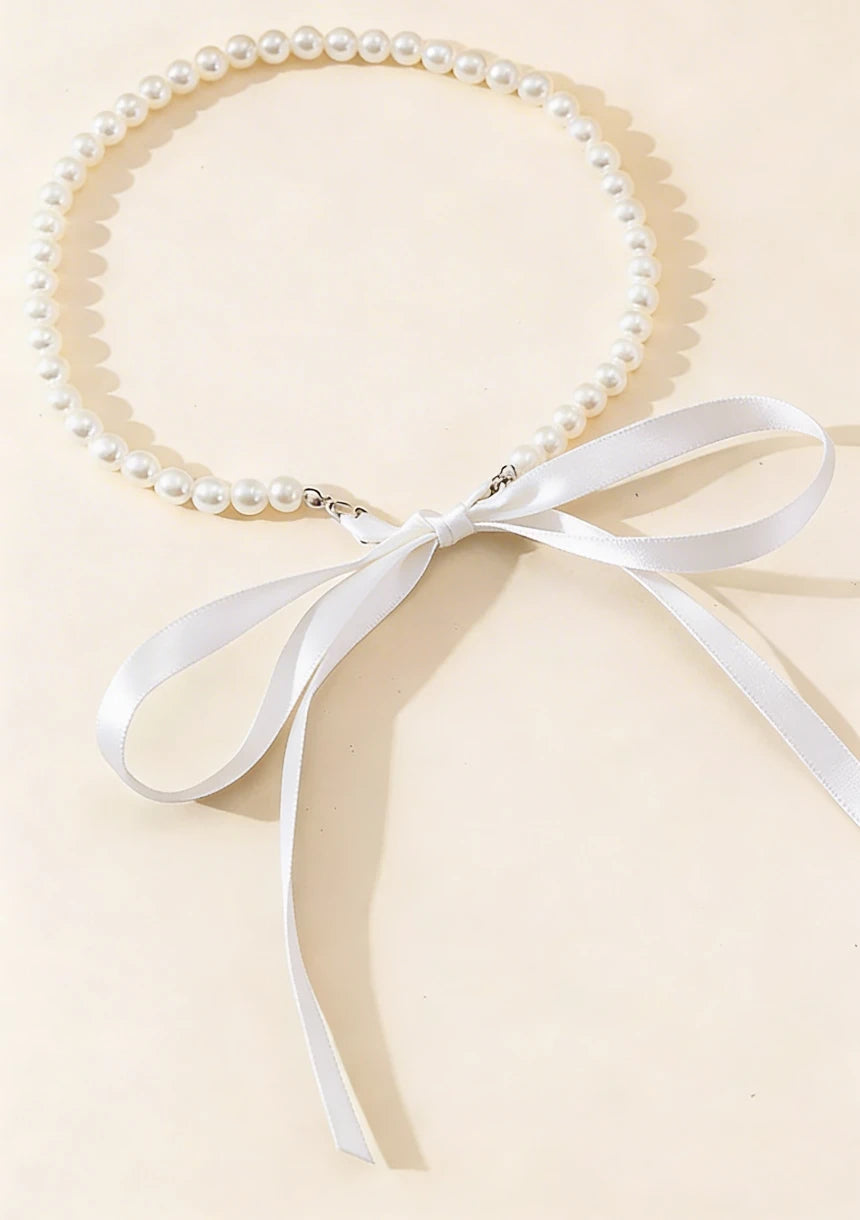 Choker perełkowy z regulowanym rozmiarem