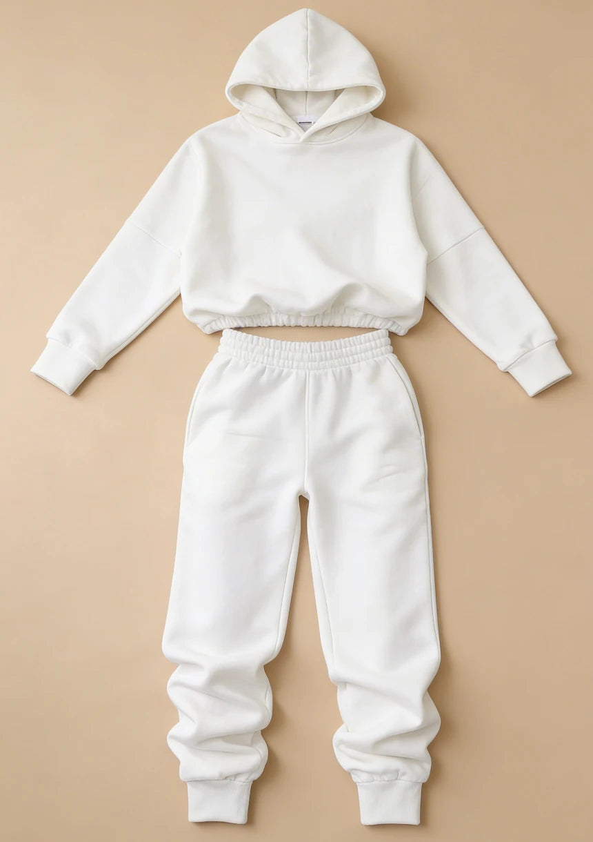 Wygodny jednolity komplet dresowy z kapturem