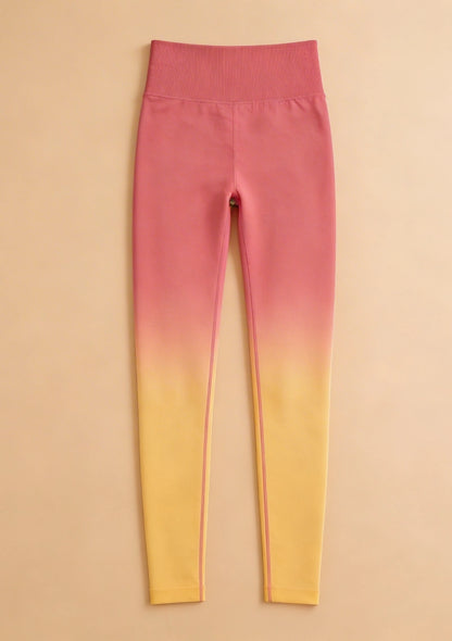 Bezszwowe legginsy z motywem ombre
