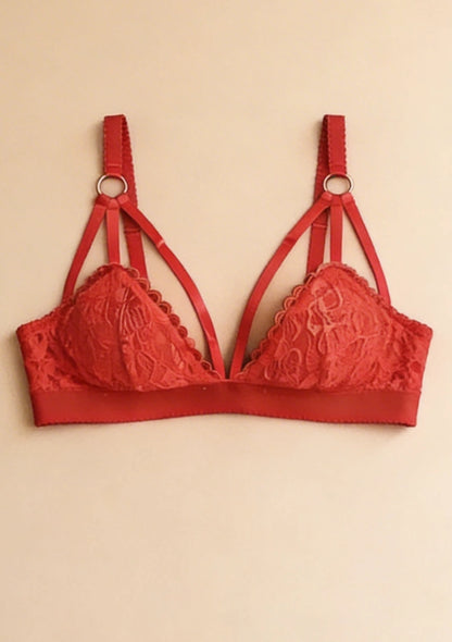 Biustonosz koronkowy bralette prześwitujący