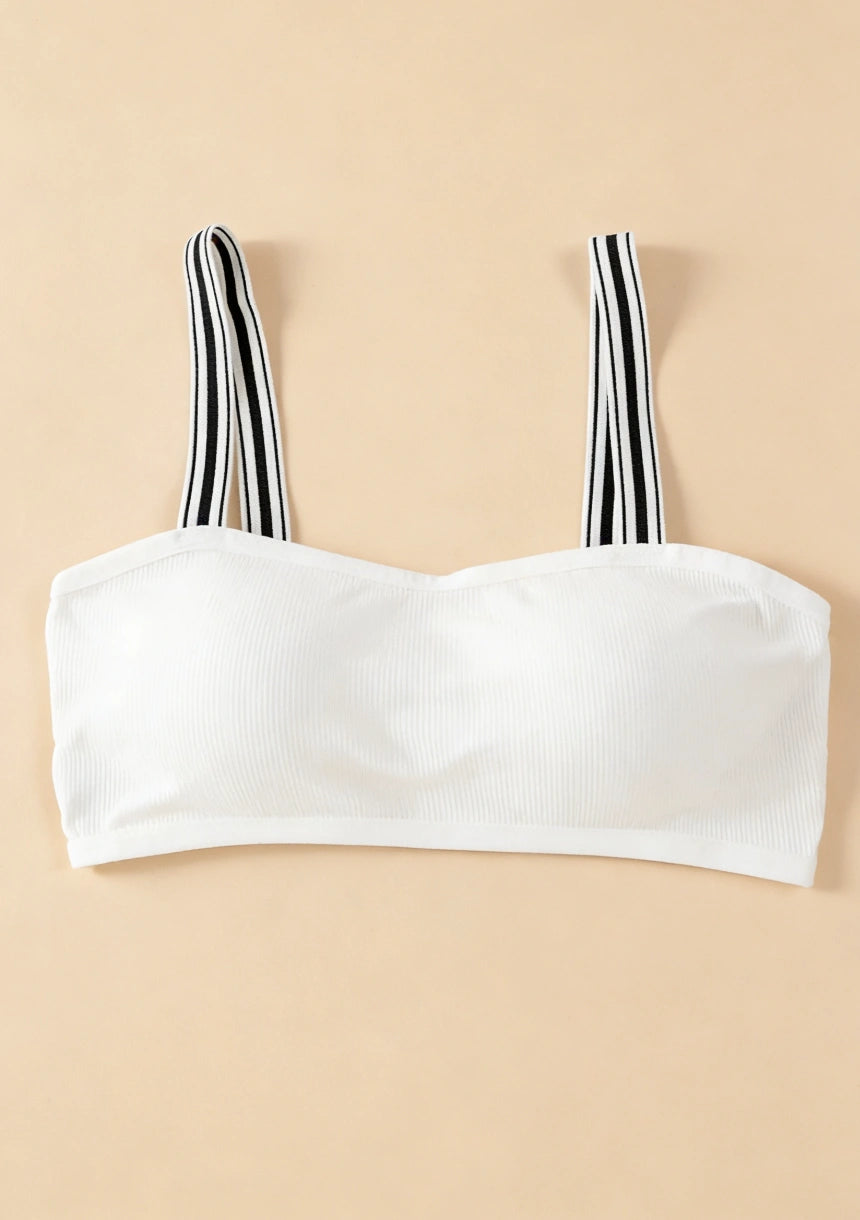 Biustonosz bandeau na wąskich ramiączkach