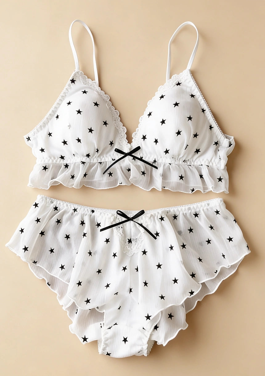 Komplet bielizny koronkowej w stylu retro