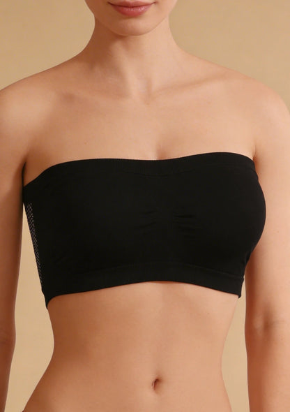 Biustonosz bandeau z siatką z tyłu