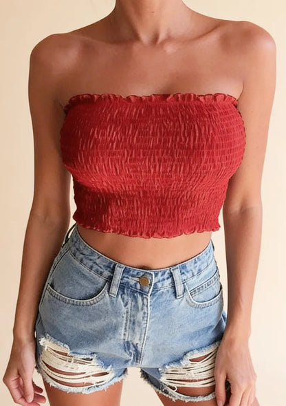 Biustonosz bandeau marszczony