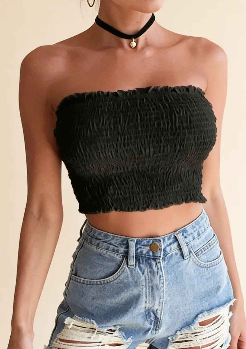 Biustonosz bandeau marszczony