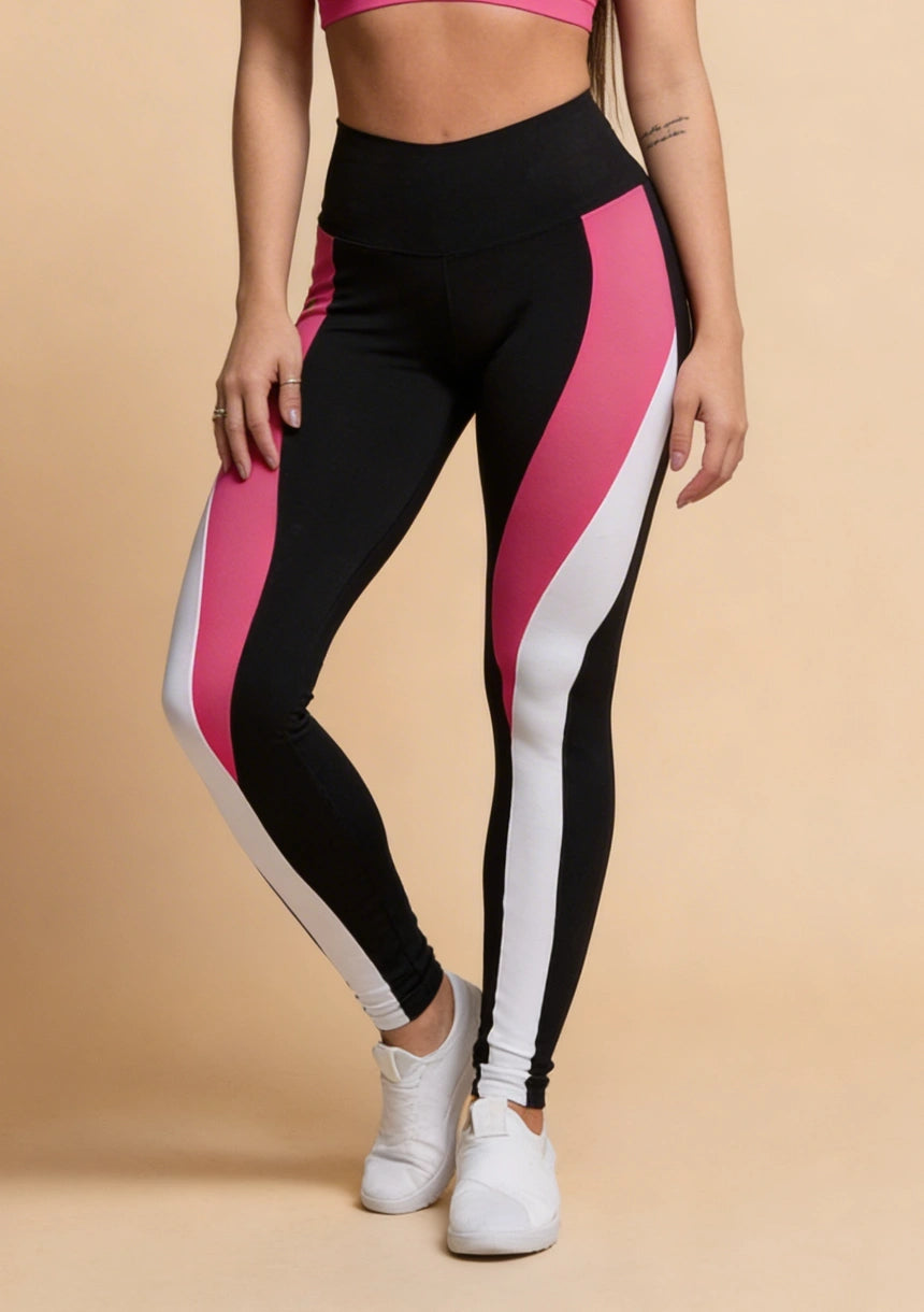 Legginsy sportowe kolorowe paski
