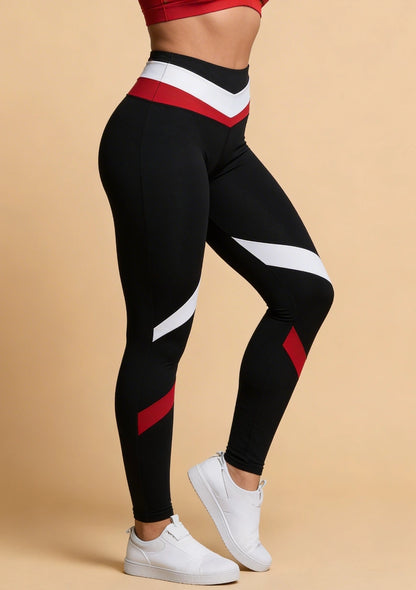 Legginsy sportowe kolorowe paski