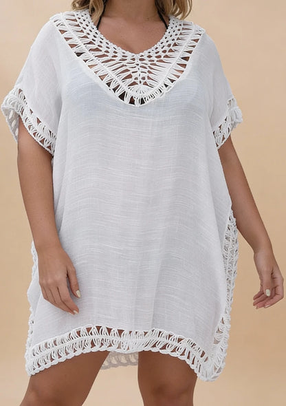 Suknia plażowa plus size z regulowanym wiązaniem