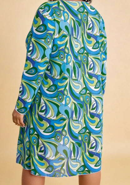 Dwuczęściowy strój kąpielowy plus size z narzutką