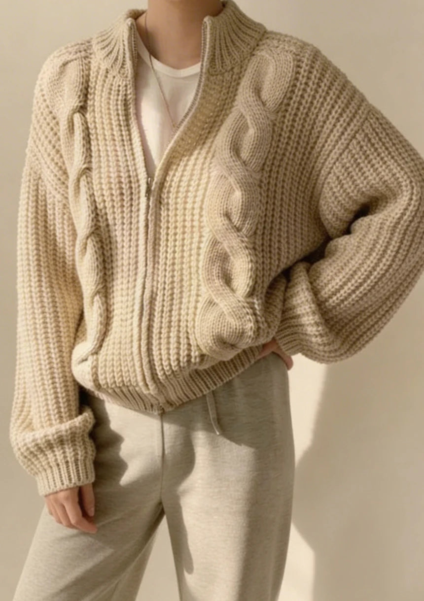 Sweterkowa bluza oversize rozpinana