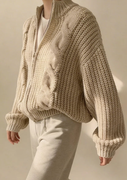 Sweterkowa bluza oversize rozpinana