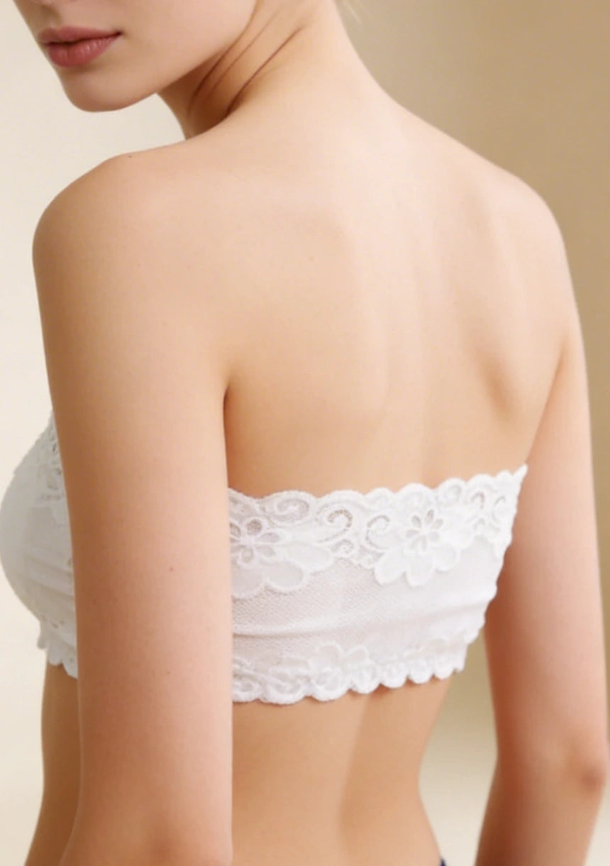 Biustonosz bandeau koronkowy