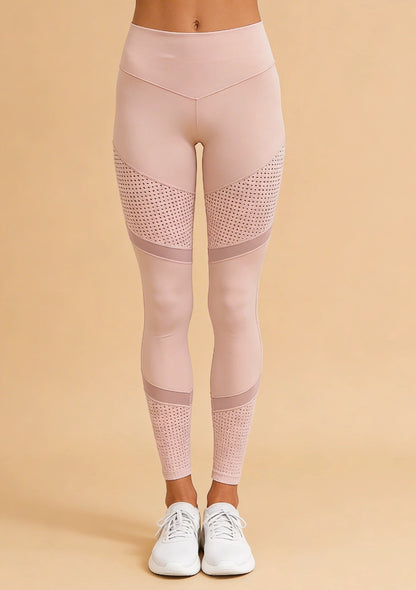 Legginsy sportowe z ażurowymi wstawkami