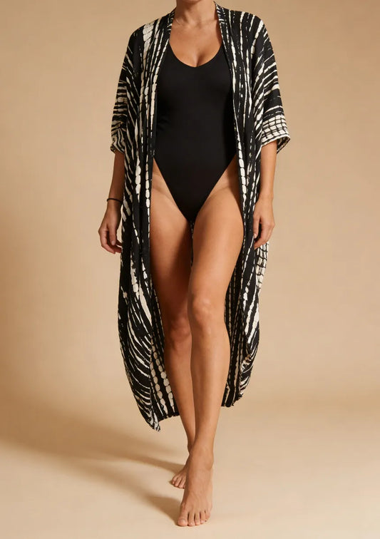 Kimono plażowe w paski