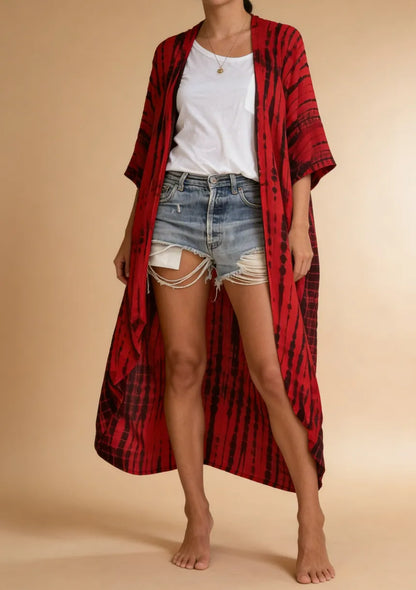 Kimono plażowe w paski