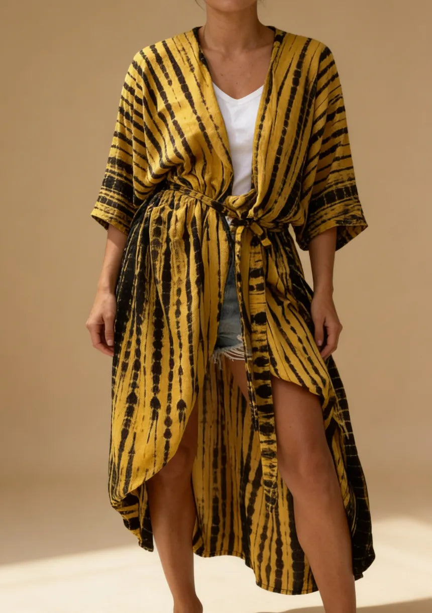 Kimono plażowe w paski