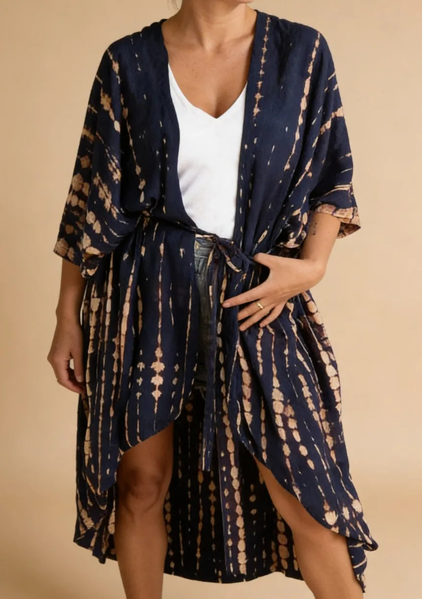 Kimono plażowe w paski