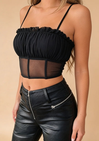 Biustonosz bralette z siatką pod biustem